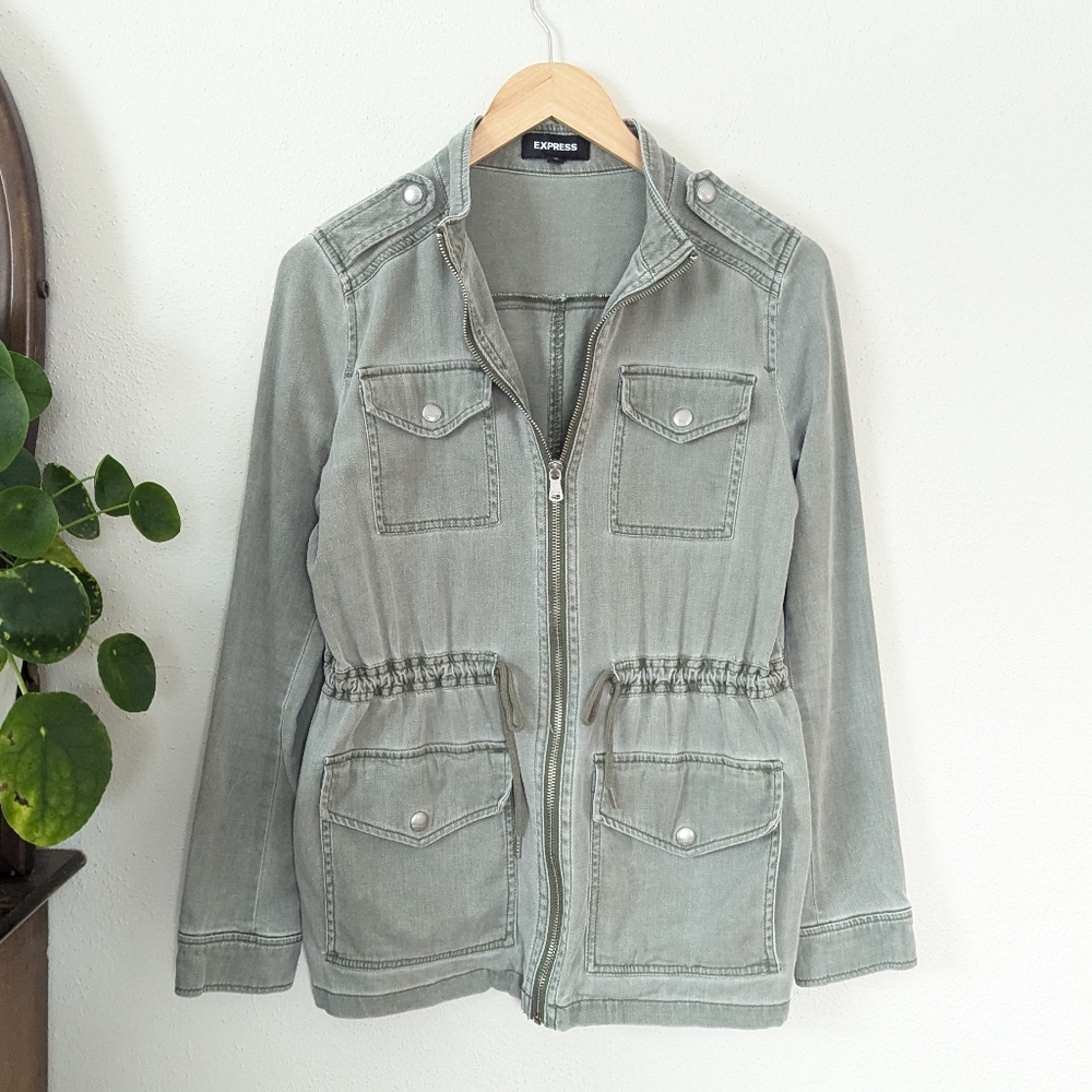 Express | XS | Utility Jacket | Soft Lyocell | Sage Green